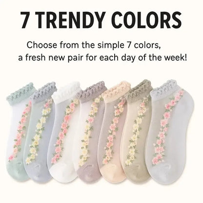 🌺Blumige Spitzensocken für Damen, Frühjahr/Sommer