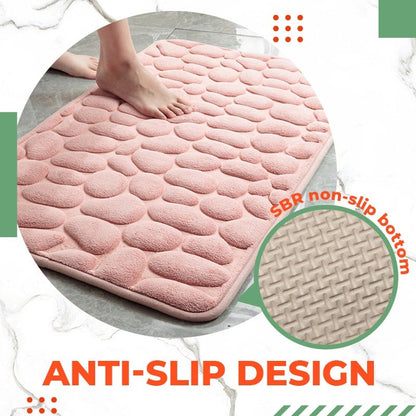 🛁 50% RABATT!🏠✨ Rutschfeste Memory-Foam-Badematte mit Kiesel-Velours – für Bad, Flur & Wohnzimmer