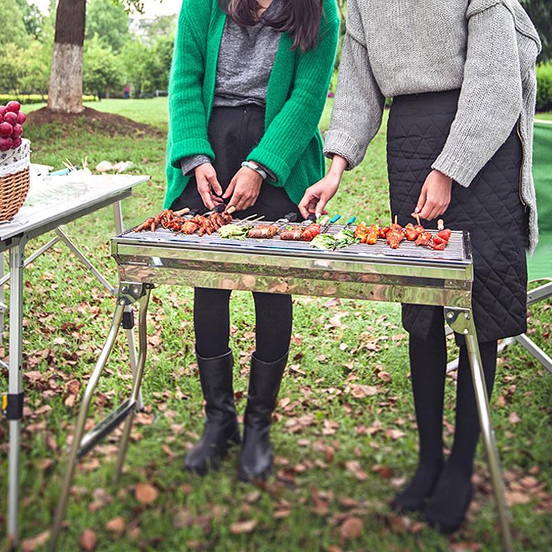 🔥 50% RABATT ! Klappbarer Outdoor-Grill aus Edelstahl – Perfekt für Camping, Garten & BBQ-Partys 🍖