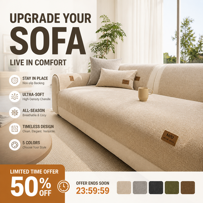 🛋️ Gepolsterte rutschfeste Sofaabdeckung – ultraweich, waschbar & kratzfest – ideal für Kinder und Haustiere 🐾