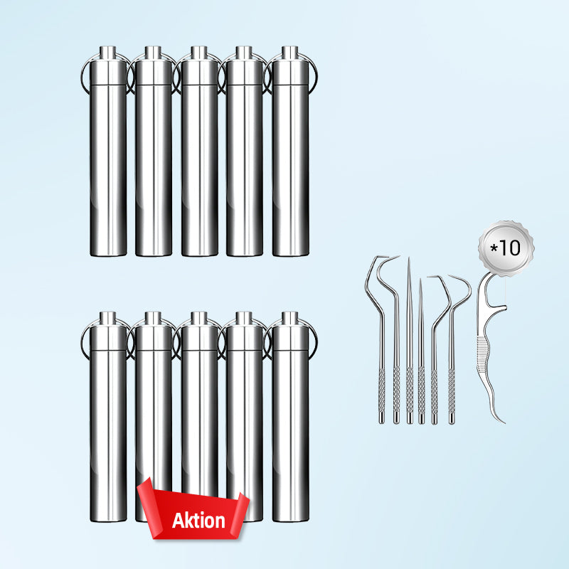 💥Halber Preis⚡Edelstahl-Zahnstocher-Set | Hygienisch & Langlebig 🦷✅