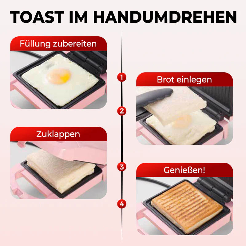 Multifunktionaler Sandwichmaker für den Haushalt – Ideal für Frühstück & Snacks 🍞☕
