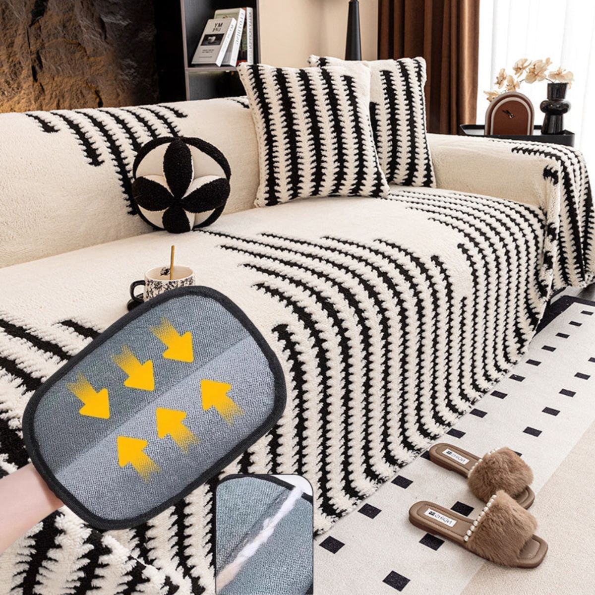 🛋️ 50% RABATT 2026! ✨ Plüsch Sofaüberwurf - Extra Dicke & Rutschfeste Decke mit Elastischen Kanten für Herbst und Winter 🍂❄️