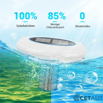 🌞Kristallklarer Pool – ohne Chemie, mit Solarenergie! SOLARBETRIEBENER SCHWIMMENDER POOL-IONISATOR