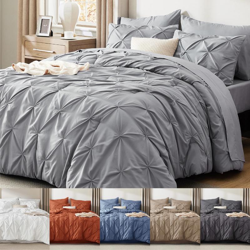 🛏️ 50% RABATT! 🌿 3-teiliges Bettwäsche-Set mit Pintuck-Falten – elegant, weich, komplett – für Ihr Traum-Schlafzimmer ✨