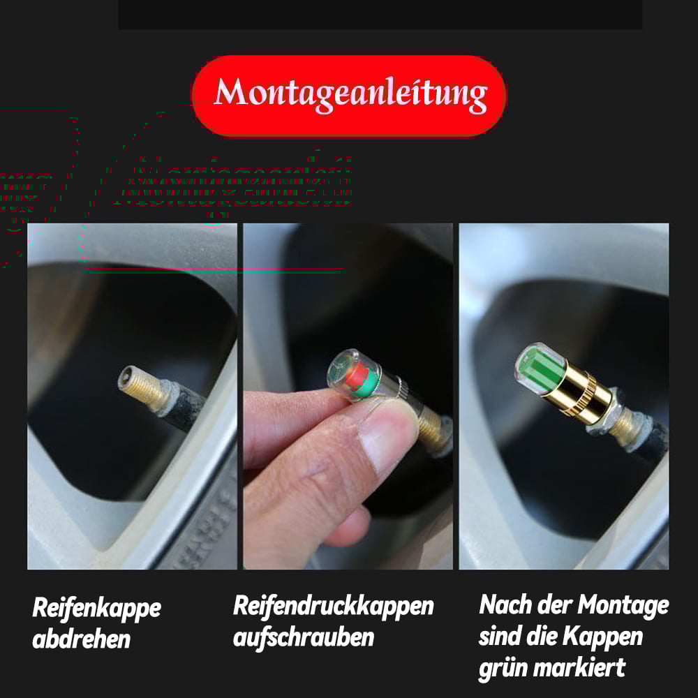 🎉Festliche Vorratssale🚗4 Stück Reifendrucküberwachungs-Ventilkappen für Autos🔥