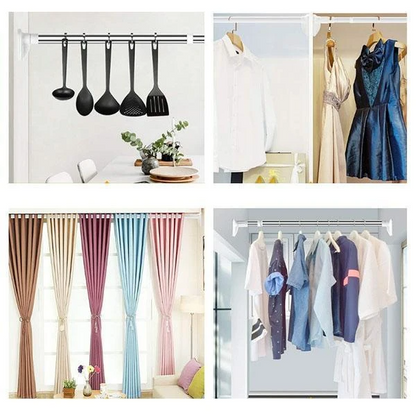 ✨⚡️Zeitlich begrenzt 50% sparen! | Bohrfreie verstellbare Stangeideal zum Aufhängen von Kleidung und Duschvorhängen im Badezimmer und auf dem Balkon 🛒