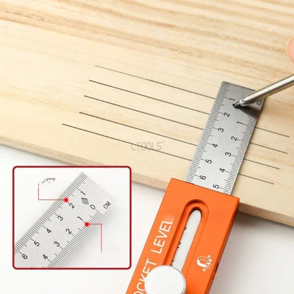 📏 50% RABATT! 🔧 Multifunktionales Markier-Lineal mit Wasserwaage – Präzises Anzeichnen, integrierte Libelle & ideal für Holzarbeiten, Fliesenlegen und DIY-Projekte 🛠️