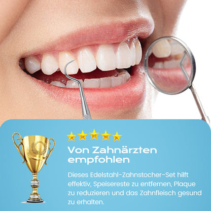 💥Halber Preis⚡Edelstahl-Zahnstocher-Set | Hygienisch & Langlebig 🦷✅