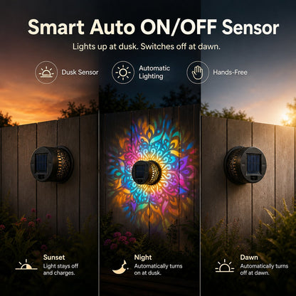 ⏰ 50 % RABATT – Nur für kurze Zeit☀️ Solar-Wandleuchte für Außenbereiche ✨ Zylindrisches Design mit Lichtmuster – Wetterfest für Garten, Terrasse & Balkon