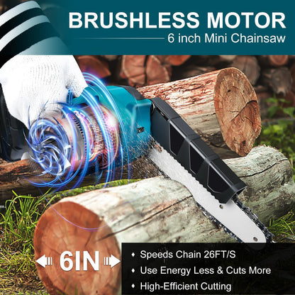 🔥 Zeitlich begrenzte Aktion: 50 % Rabatt 🔥 6-Zoll-Akku-Minikettensäge mit 2 ✨ Akkus Kabellos und tragbar, ideal zum Zurückschneiden und zur Holzfällung