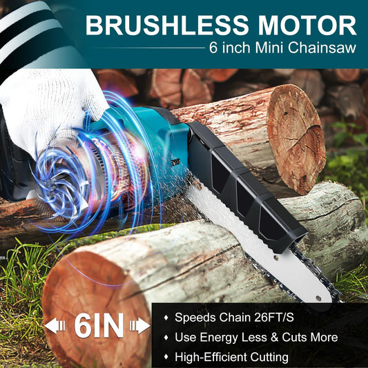 🔥 Zeitlich begrenzte Aktion: 50 % Rabatt 🔥 6-Zoll-Akku-Minikettensäge mit 2 ✨ Akkus Kabellos und tragbar, ideal zum Zurückschneiden und zur Holzfällung