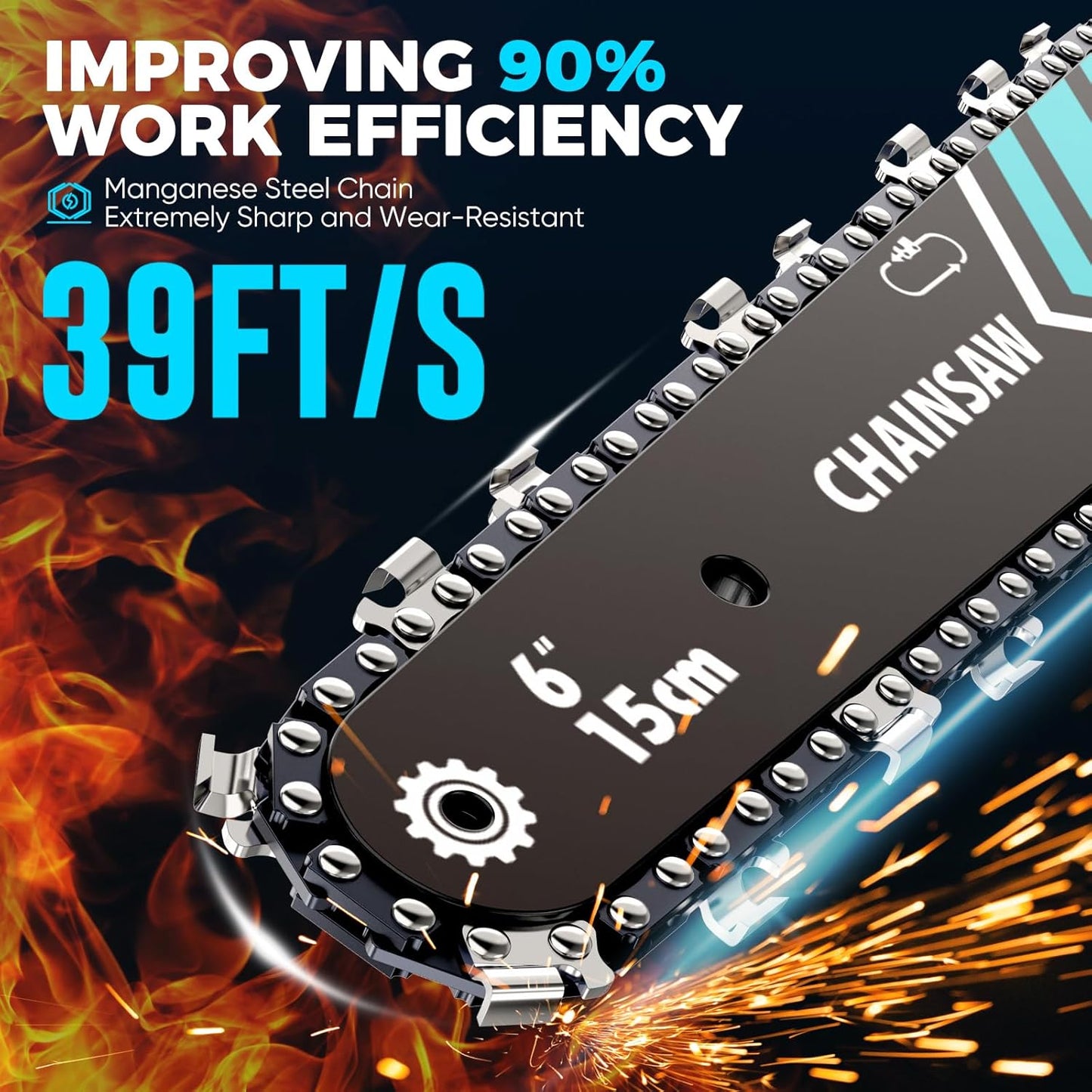 🔥 Zeitlich begrenzte Aktion: 50 % Rabatt 🔥 6-Zoll-Akku-Minikettensäge mit 2 ✨ Akkus Kabellos und tragbar, ideal zum Zurückschneiden und zur Holzfällung