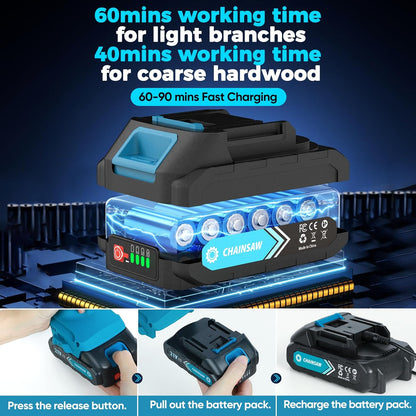 🔥 Zeitlich begrenzte Aktion: 50 % Rabatt 🔥 6-Zoll-Akku-Minikettensäge mit 2 ✨ Akkus Kabellos und tragbar, ideal zum Zurückschneiden und zur Holzfällung