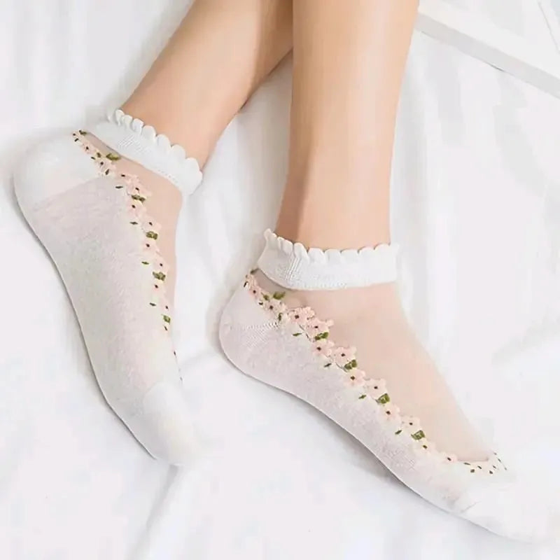🌺Blumige Spitzensocken für Damen, Frühjahr/Sommer