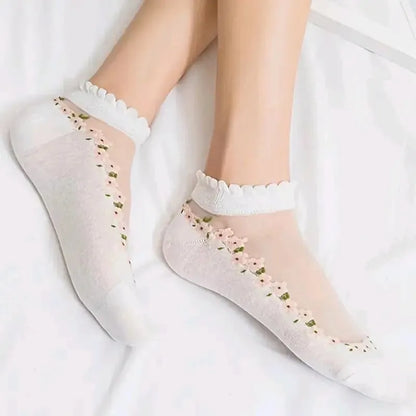 🌺Blumige Spitzensocken für Damen, Frühjahr/Sommer