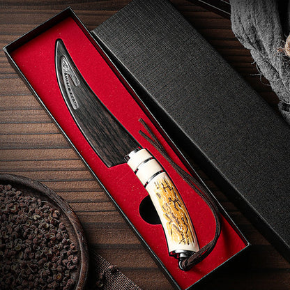 💝Neujahrsangebote💝Scharfe Geweih-Ausbeinmachete mit Machete und Geschenkbox