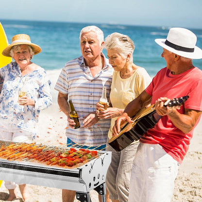 🔥 50% RABATT ! Klappbarer Outdoor-Grill aus Edelstahl – Perfekt für Camping, Garten & BBQ-Partys 🍖