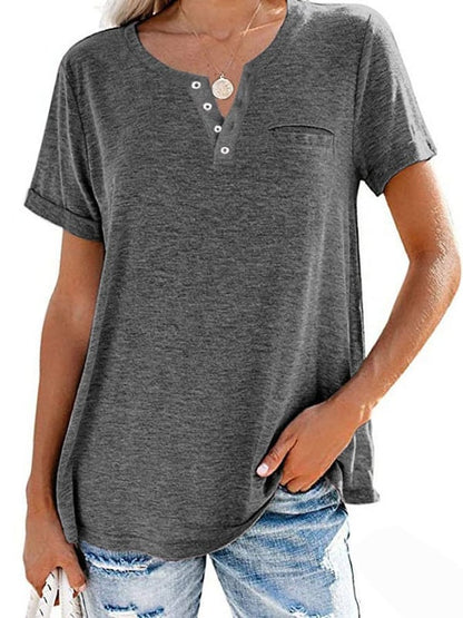 👕 50% RABATT! ✨ Modisches Unifarbenes Kurzarm-T-Shirt – Bequemer Schnitt, weicher Stoff & perfekt für den täglichen Gebrauch – vielseitig kombinierbar 🌿