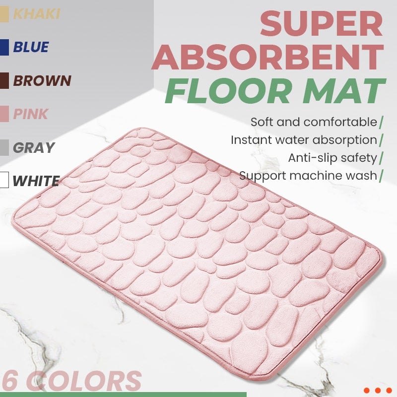 🛁 50% RABATT!🏠✨ Rutschfeste Memory-Foam-Badematte mit Kiesel-Velours – für Bad, Flur & Wohnzimmer