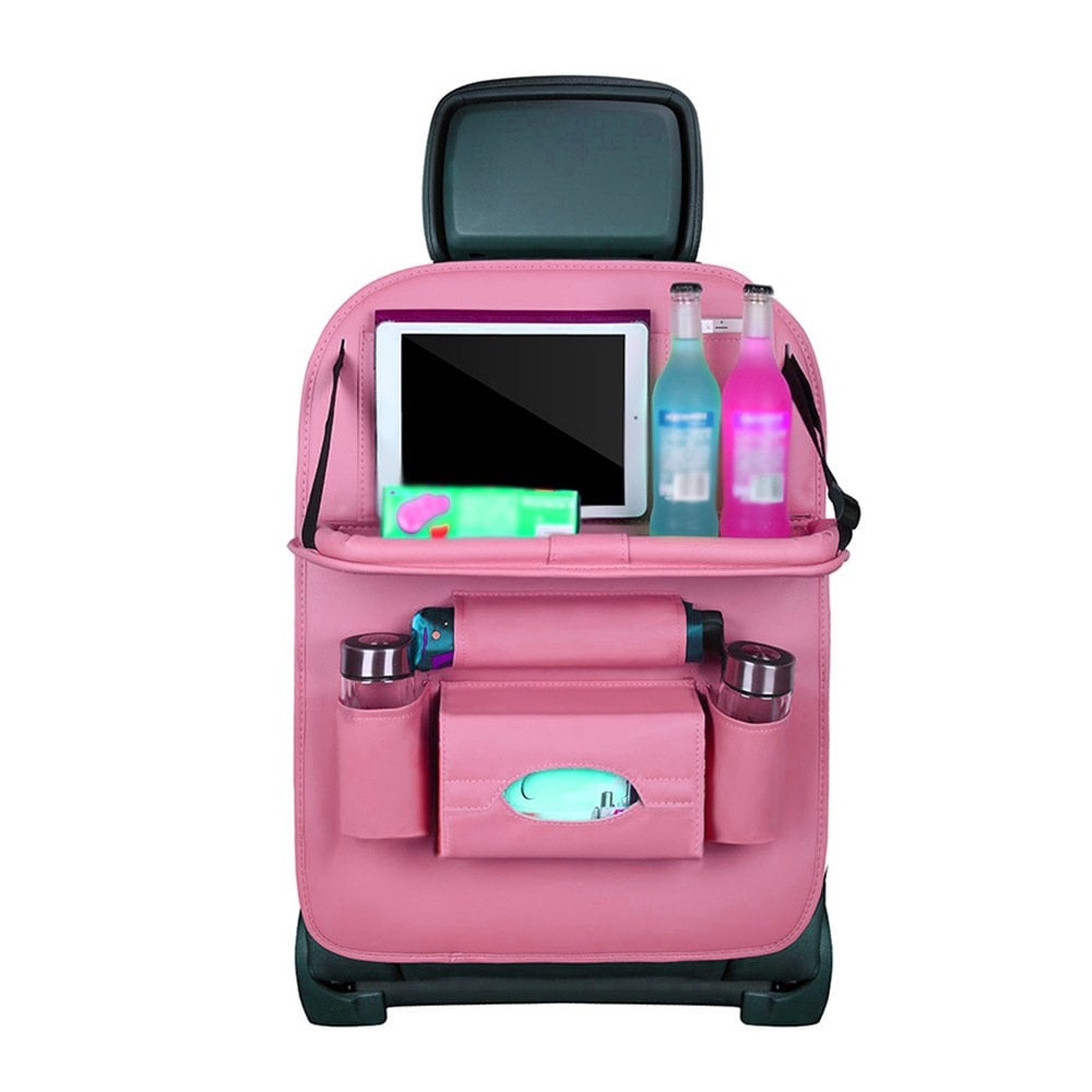 📢📢50 % Rabatt!! ⏰Auto Rücksitz Leder Organizer Aufbewahrungstasche mit faltbarem Tisch