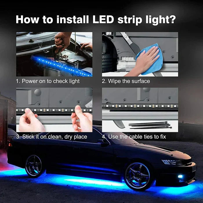 🔥2026 Auto-Chassis Flexibler wasserdichter RGB-LED-Lichtstreifen (4 Stück)