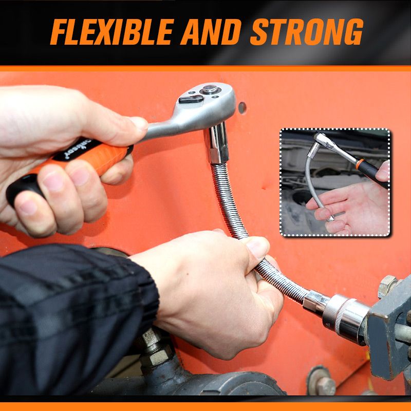🔩 50 % RABATT ⚙️ Flexible Ratschenverlängerungsstange – Chrom-Vanadium, 3 Größen – Erreicht enge Ecken, Kugelverriegelung – ideal für Autoreparaturen oder Heimwerker 🛠️