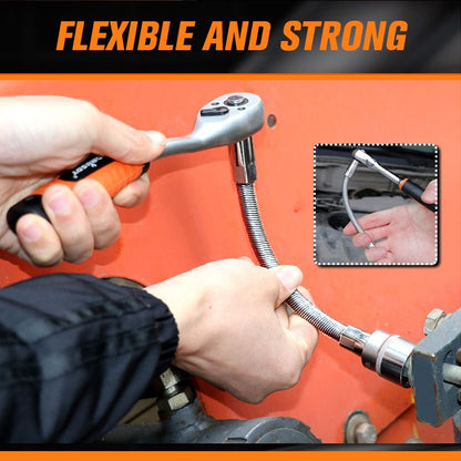 🔩 50 % RABATT ⚙️ Flexible Ratschenverlängerungsstange – Chrom-Vanadium, 3 Größen – Erreicht enge Ecken, Kugelverriegelung – ideal für Autoreparaturen oder Heimwerker 🛠️