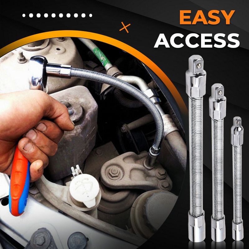 🔩 50 % RABATT ⚙️ Flexible Ratschenverlängerungsstange – Chrom-Vanadium, 3 Größen – Erreicht enge Ecken, Kugelverriegelung – ideal für Autoreparaturen oder Heimwerker 🛠️