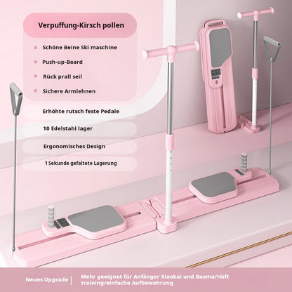 💃🌟 Pilates-Reformer mit Timer & Widerstandsbändern ✨💪 Faltbarer Multifunktionstrainer für Bauch, Rücken, Schultern & Beine – effizientes Home-Workout, kompakt & langlebig
