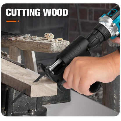 ❄️Sommerfrische 50 % Rabatt!🔥Sabersägeadapter für Bohrmaschine – Multifunktionales Sägeadapter-Set für Holz, Kunststoff & dünnes Metall