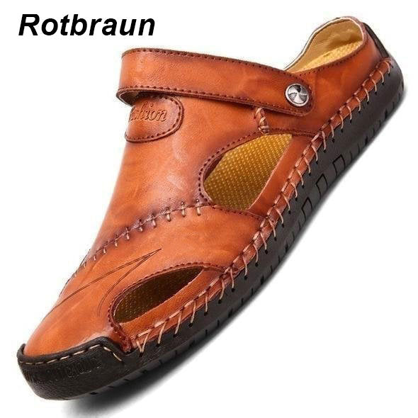 🏆Bis zu 50 % Rabatt!🔥Große Weiches Leder Männer Atmungsaktive Outdoor-Sandalen