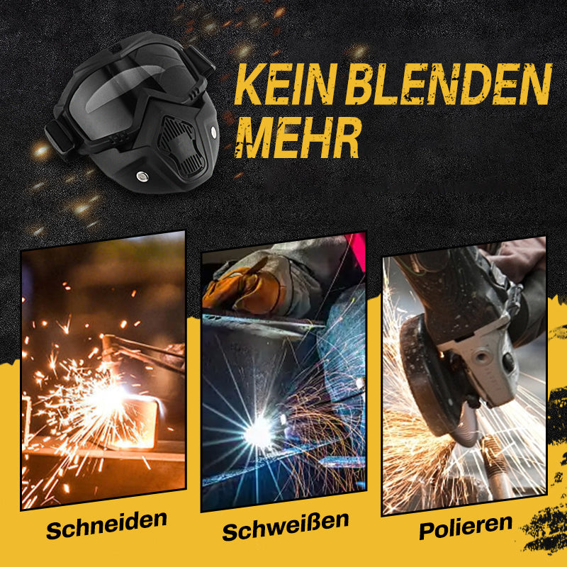 Abnehmbare HD-Schweißermaske mit Antibeschlagschutz (Blendschutz, Schutz vor UV-Strahlung, Schutz vor Staub)