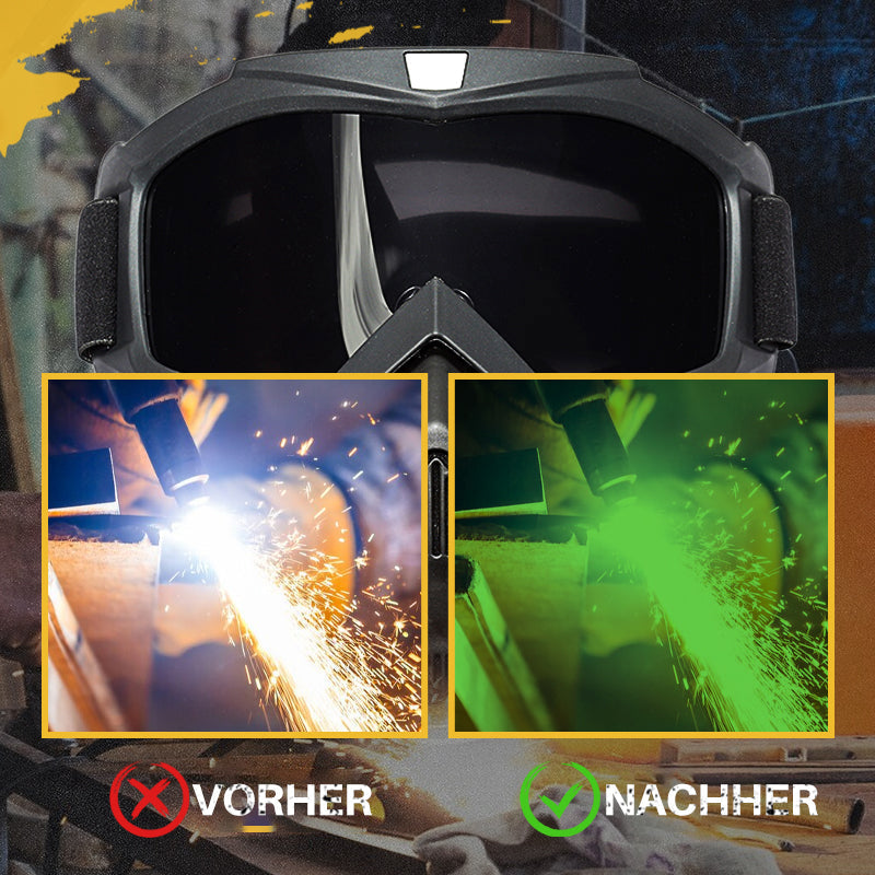 Abnehmbare HD-Schweißermaske mit Antibeschlagschutz (Blendschutz, Schutz vor UV-Strahlung, Schutz vor Staub)