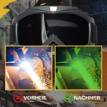 Abnehmbare HD-Schweißermaske mit Antibeschlagschutz (Blendschutz, Schutz vor UV-Strahlung, Schutz vor Staub)
