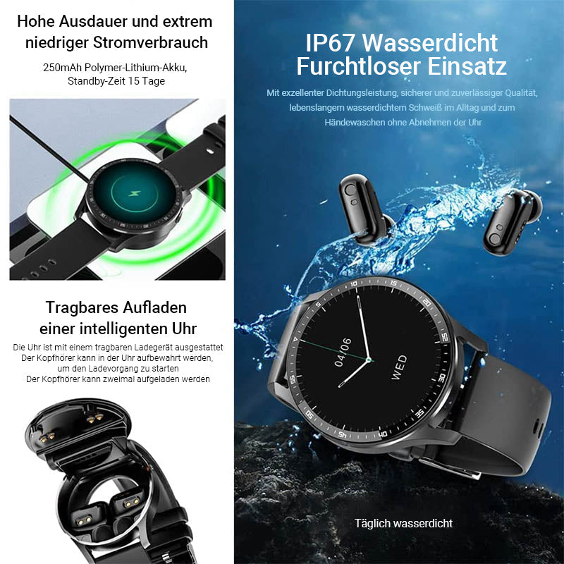 🔥2-in-1-Smartwatch mit Ohrstöpseln💥