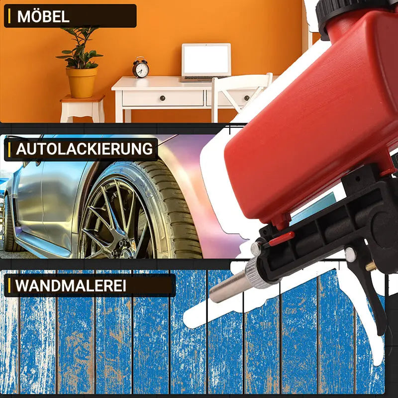 🛠️ Professionelle tragbare Sandstrahlpistole – Leicht, sicher & effektiv für Rostentfernung, Autoreinigung & DIY-Projekte | Inkl. 3 Düsen