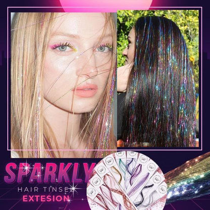 💯 Lassen Sie Ihr Haar glänzen😍Glitzernde Haarflitter Seidenverlängerung