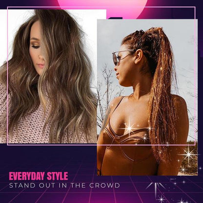 💯 Lassen Sie Ihr Haar glänzen😍Glitzernde Haarflitter Seidenverlängerung