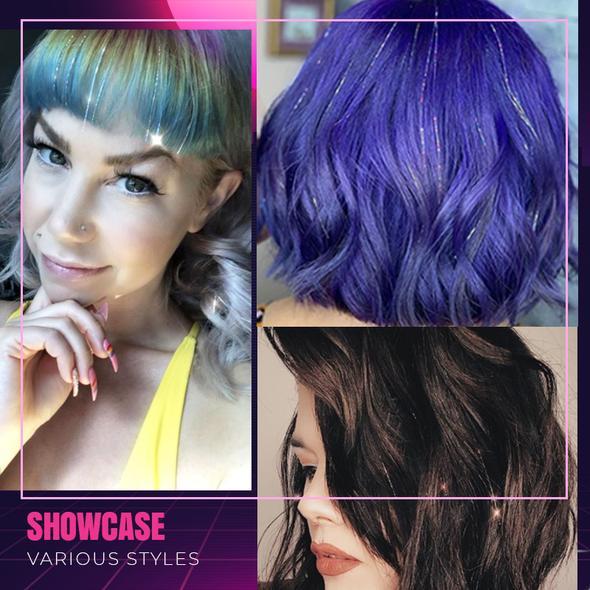 💯 Lassen Sie Ihr Haar glänzen😍Glitzernde Haarflitter Seidenverlängerung