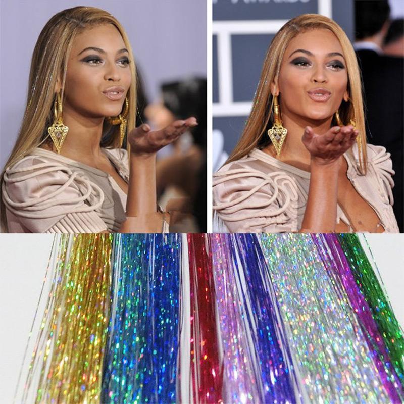 💯 Lassen Sie Ihr Haar glänzen😍Glitzernde Haarflitter Seidenverlängerung