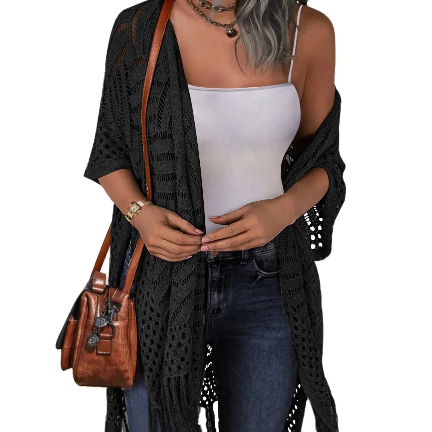 🧥 50% RABATT! ✨ Damen Strick-Cardigan mit offener Front – Leicht & ideal für Alltag und Sommerabende – Atmungsaktive Baumwollmischung, perfekt als luftige Übergangsjacke 🌿