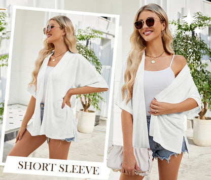🌼 SOMMER-SONDERANGEBOT 50% RABATT! ✨ Kurzarm-Strickjacke – Fließend, Leicht, Vielseitig, 2026 Stil ☀️