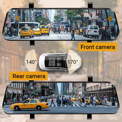 10-Zoll-Rückfahrkamera & Dashcam mit vollem Touchscreen – 1296P HD-Nachtsicht, Dual-Objektiv – ideal für sicheres Fahren & Parken🚗📹