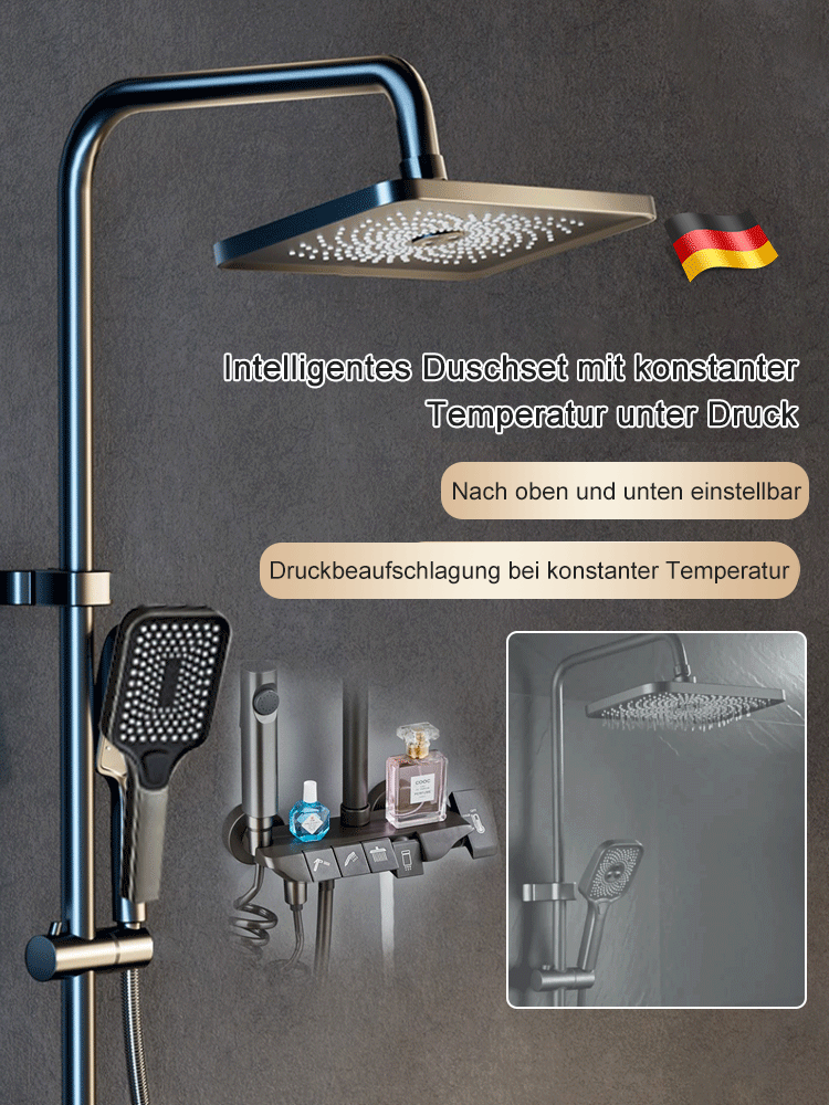 🛍️ 50 % Rabatt – Duschset mit Aufputz-Armatur, wandmontiert & Brauseset, Vollkupfer, Druckverstärkung, Thermostat – für den täglichen Gebrauch 🚿