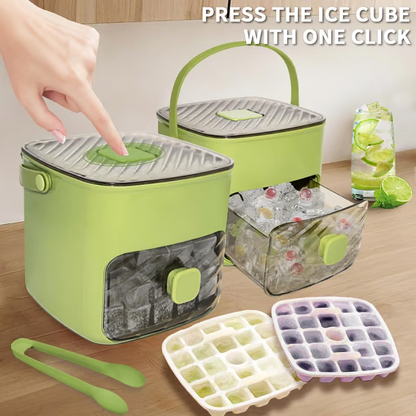 🔥Sommer-Sonderangebot 50 % Rabatt🧊Tragbarer Eisbereiter mit Deckel und Aufbewahrungsbox (48 Eiswürfel).
