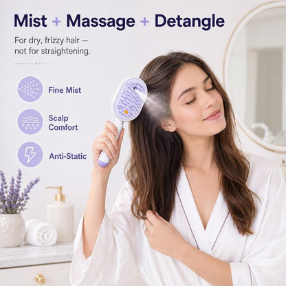 🔥NUR AM LETZTEN TAG IM ANGEBOT !! 🔥ProGlide™🇬🇧 Kopfhaut-Massagekamm 💆‍♀️ – Selbstreinigend 🧼, verfilzungsfrei ✂️ & Anti-Frizz-Haarbürste mit beruhigendem Sprühnebel 💨✨ | Perfekt für trockenes, sprödes Haar 💧🌟