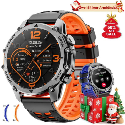 1,52'' HD-Smartwatch für Herren – Telefonieren und Musiksteuerung – Mehrere Sportmodi – Wasserdicht gemäß IP68 – Lange Akkulaufzeit – Fitnessuhr für Android und iPhone
