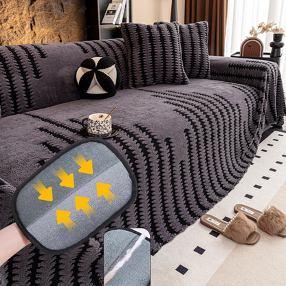 🛋️ 50% RABATT 2026! ✨ Plüsch Sofaüberwurf - Extra Dicke & Rutschfeste Decke mit Elastischen Kanten für Herbst und Winter 🍂❄️