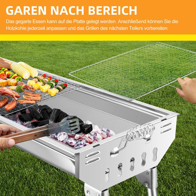 🔥 50% RABATT ! Klappbarer Outdoor-Grill aus Edelstahl – Perfekt für Camping, Garten & BBQ-Partys 🍖